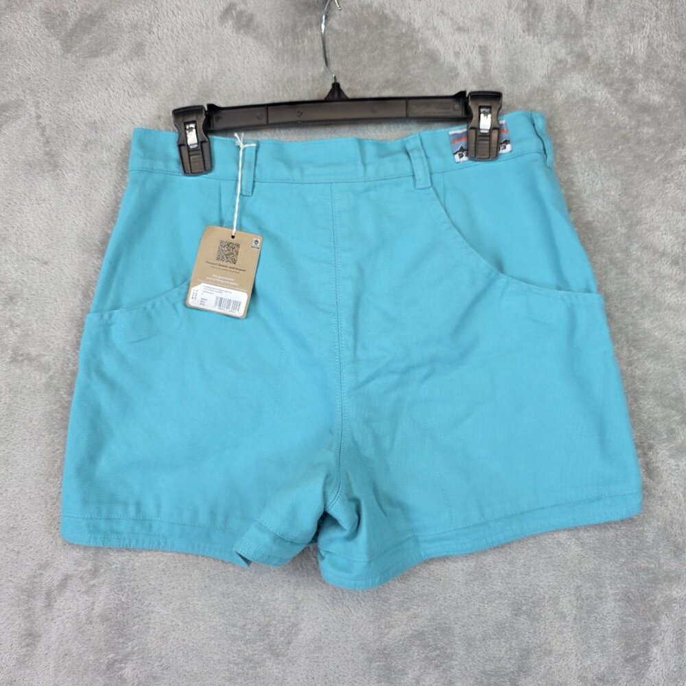 Patagonia Cotton Stand Up Shorts Womens 6 Blue Organic Chino Hiking Casual - Picture 2 of 13